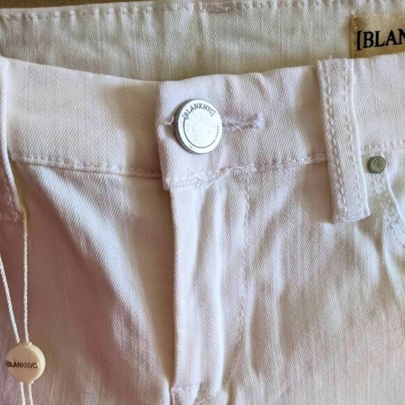 Blank NYC White Lines Jeans Womens Size 24 High Rise Skinny White Fringe Hem NWT - Picture 10 of 14